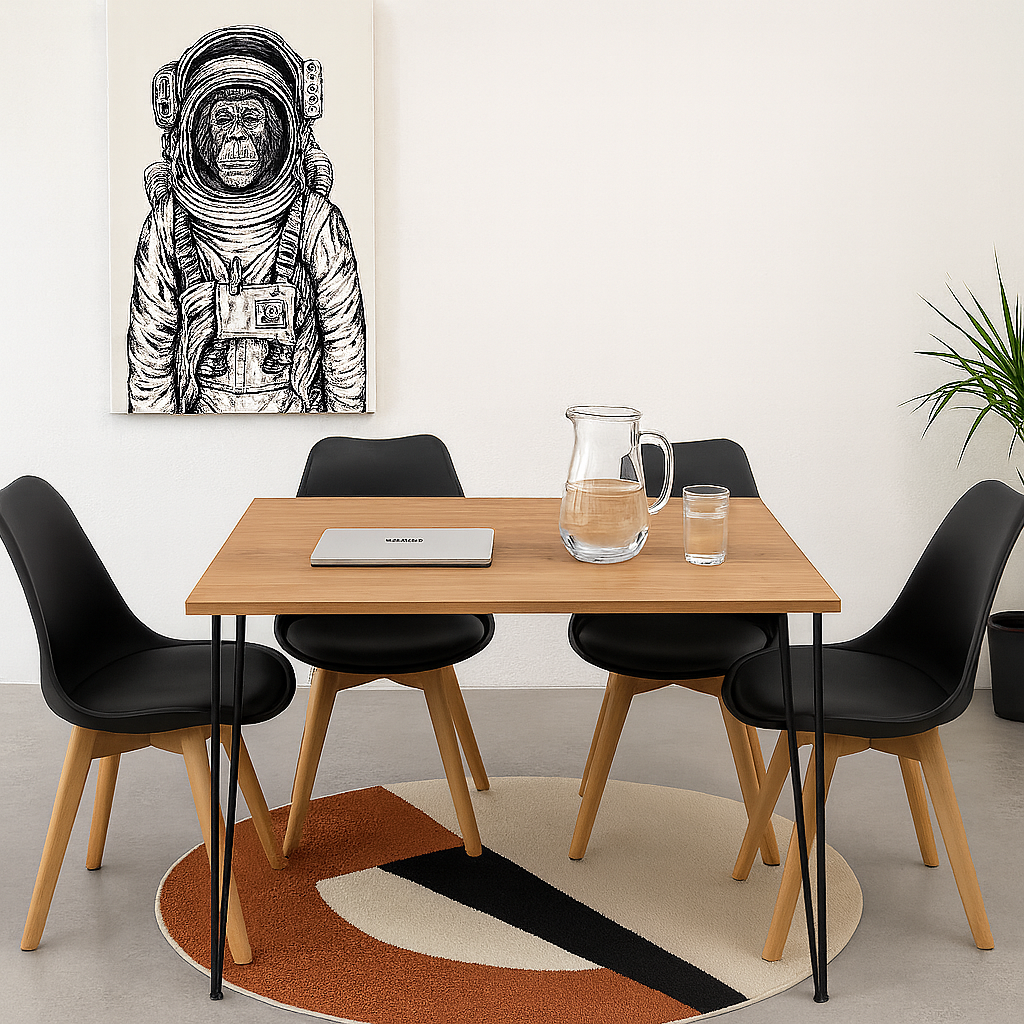 Comedor Industrial Nogal (110x110 cm) - 4 personas