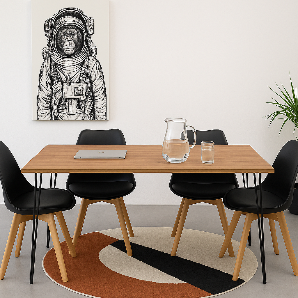 Comedor Industrial Nogal (140x80 cm) - 4 personas
